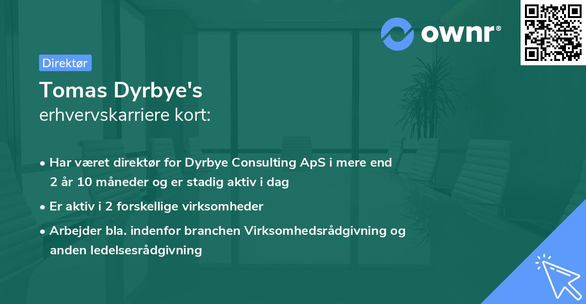Tomas Dyrbye's erhvervskarriere kort