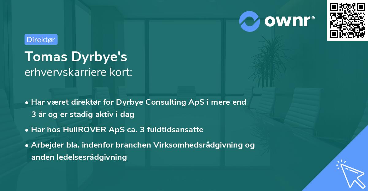 Tomas Dyrbye's erhvervskarriere kort