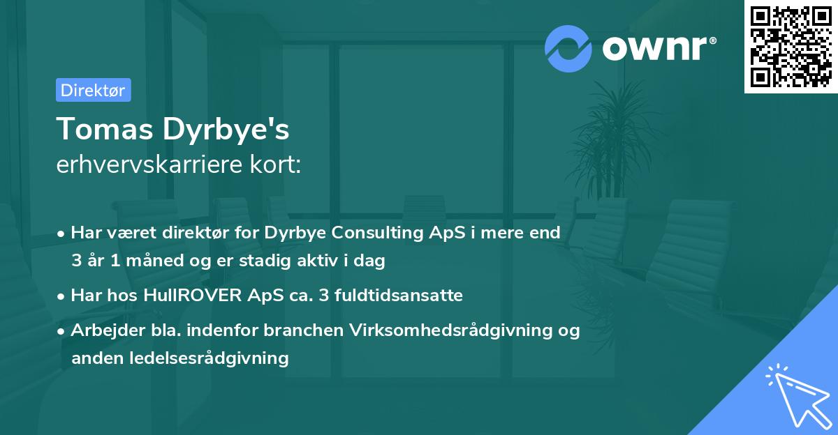 Tomas Dyrbye's erhvervskarriere kort