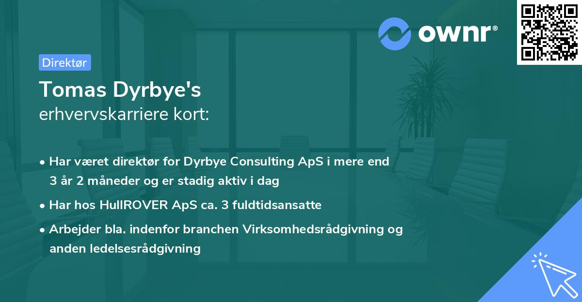 Tomas Dyrbye's erhvervskarriere kort