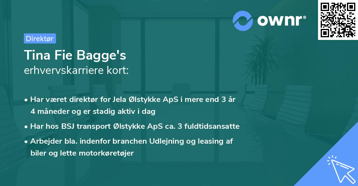 Tina Fie Bagge's erhvervskarriere kort