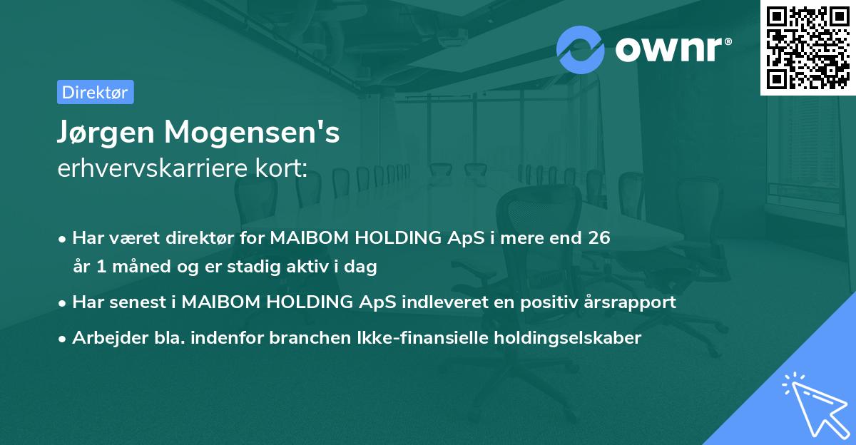 Jørgen Mogensen's erhvervskarriere kort