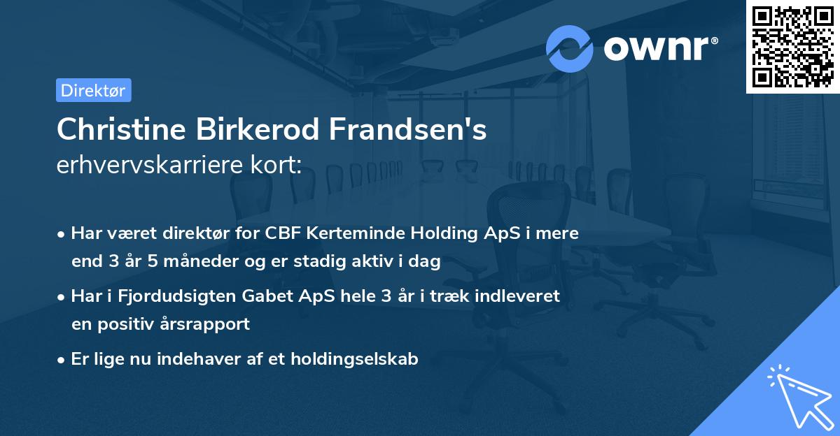 Christine Birkerod Frandsen's erhvervskarriere kort