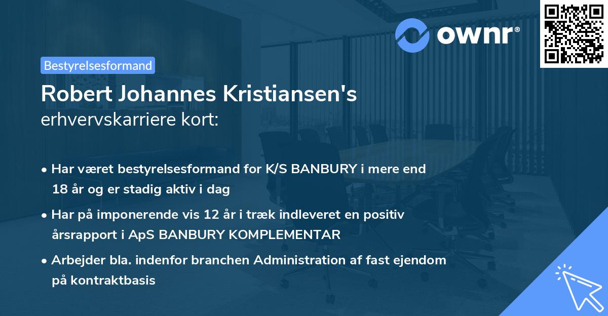Robert Johannes Kristiansen's erhvervskarriere kort