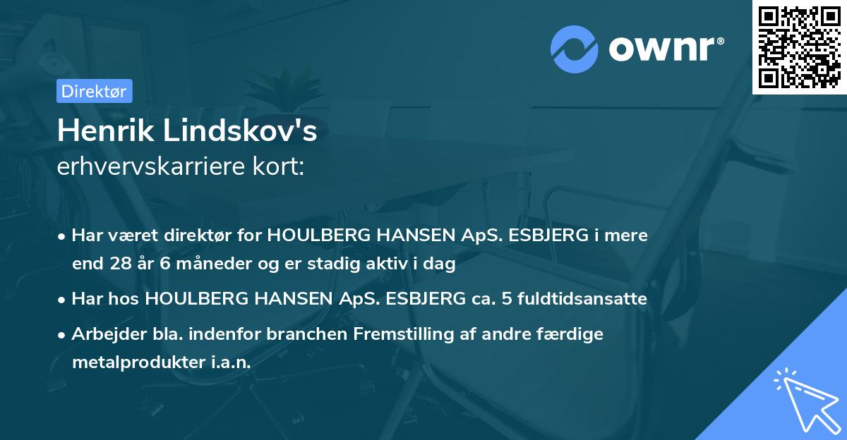 Henrik Lindskov's erhvervskarriere kort