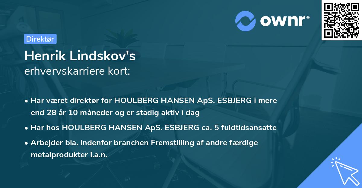 Henrik Lindskov's erhvervskarriere kort