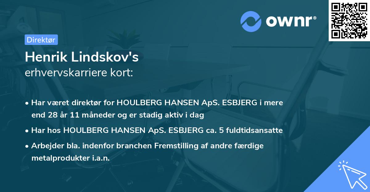 Henrik Lindskov's erhvervskarriere kort