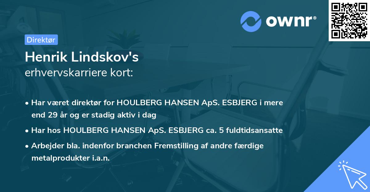 Henrik Lindskov's erhvervskarriere kort