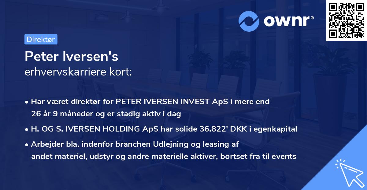 Peter Iversen's erhvervskarriere kort