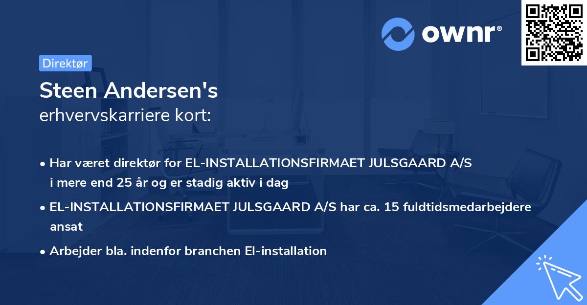 Steen Andersen's erhvervskarriere kort