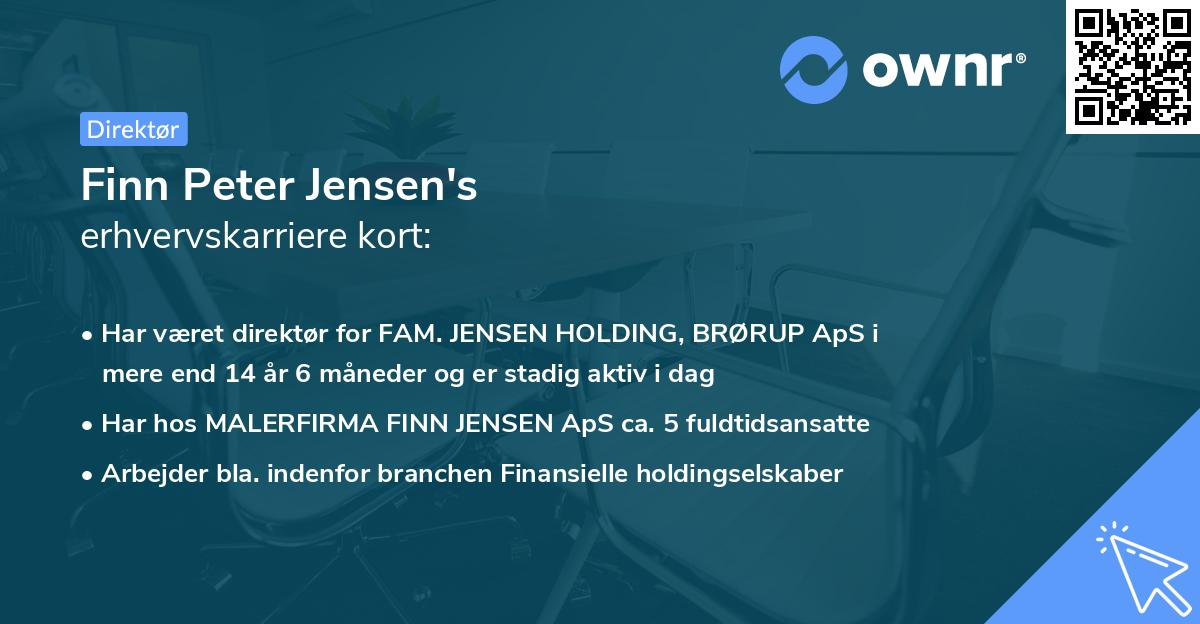 Finn Peter Jensen's erhvervskarriere kort