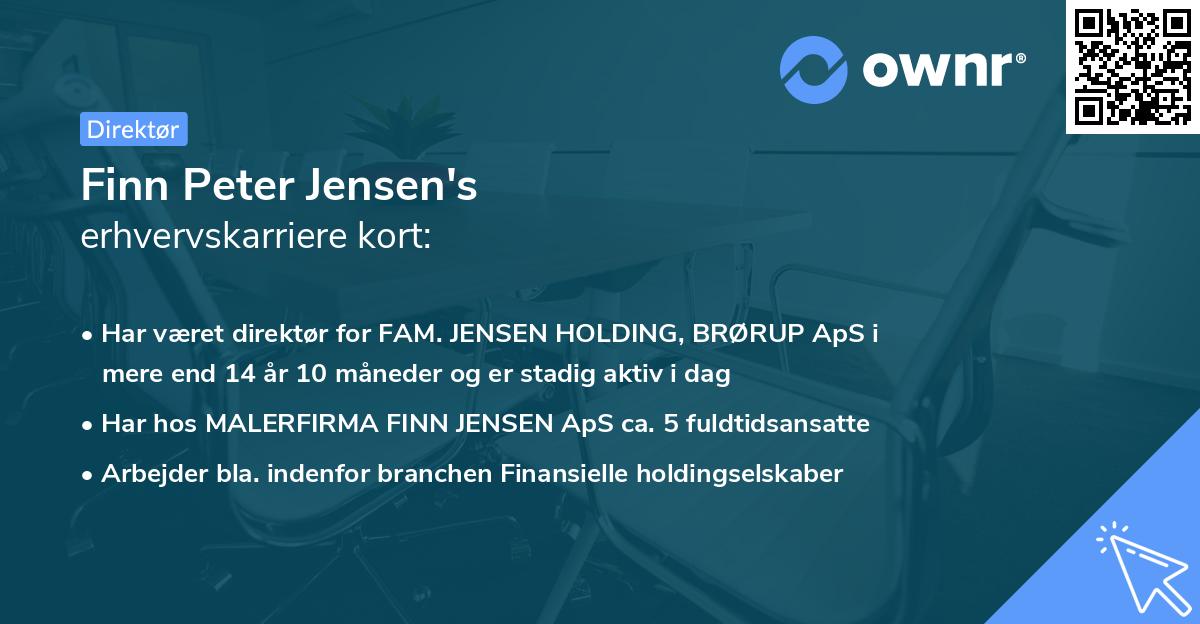 Finn Peter Jensen's erhvervskarriere kort