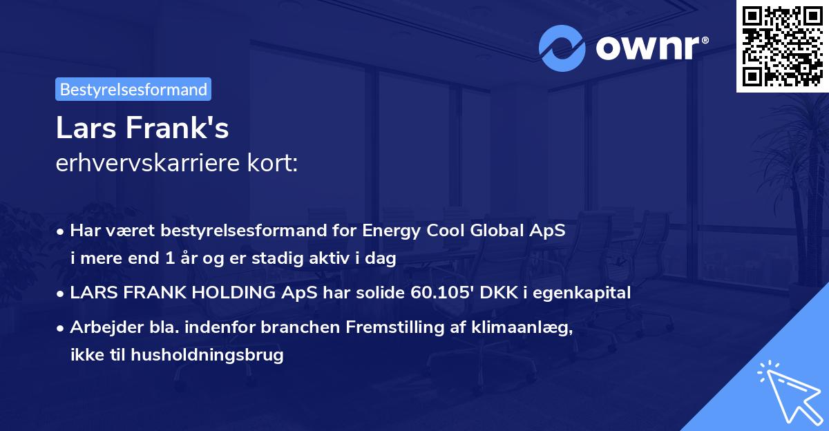 Lars Frank's erhvervskarriere kort