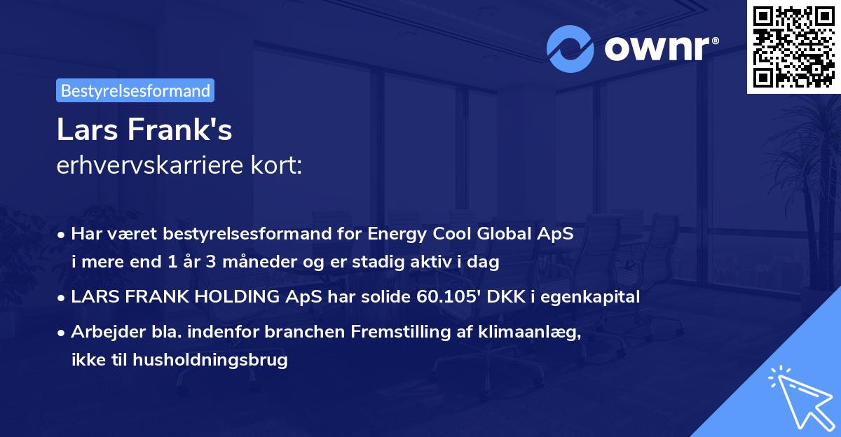 Lars Frank's erhvervskarriere kort