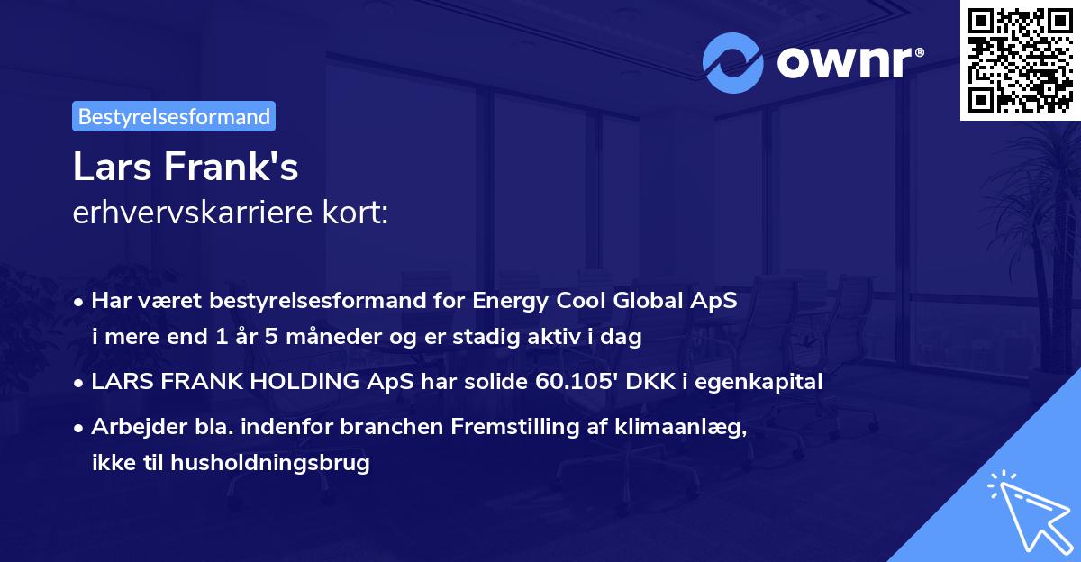 Lars Frank's erhvervskarriere kort