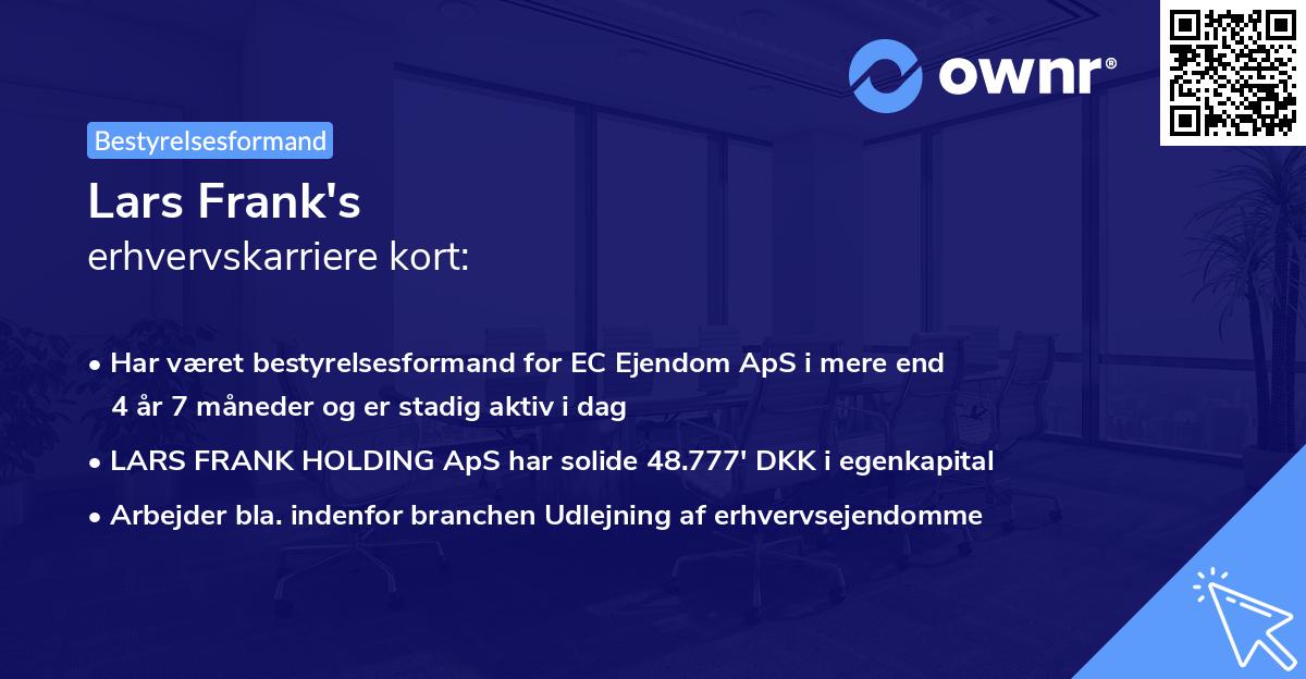 Lars Frank's erhvervskarriere kort