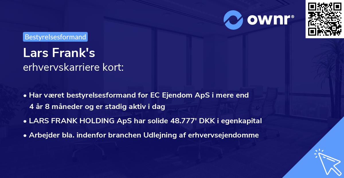 Lars Frank's erhvervskarriere kort