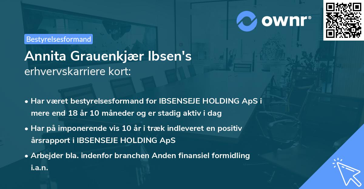 Annita Grauenkjær Ibsen's erhvervskarriere kort