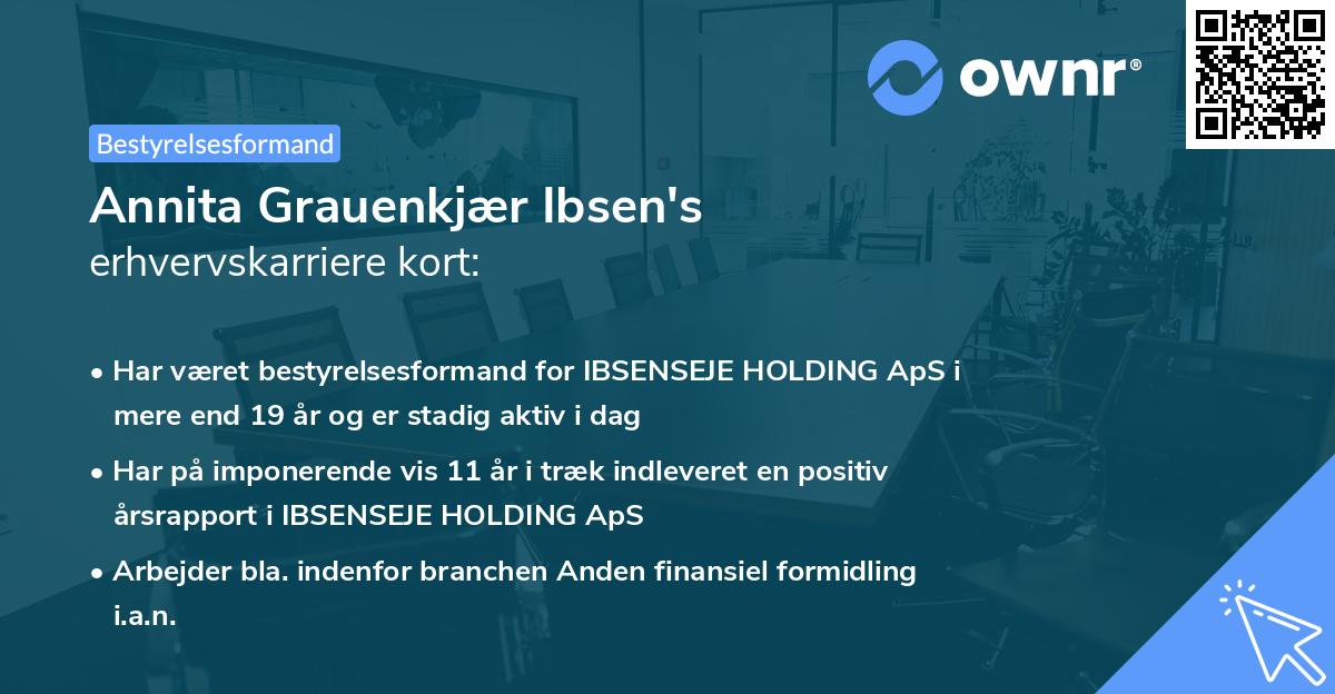 Annita Grauenkjær Ibsen's erhvervskarriere kort
