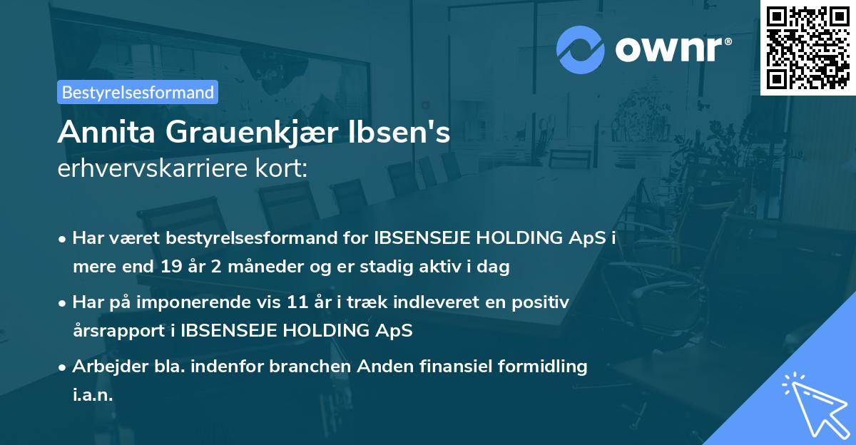 Annita Grauenkjær Ibsen's erhvervskarriere kort