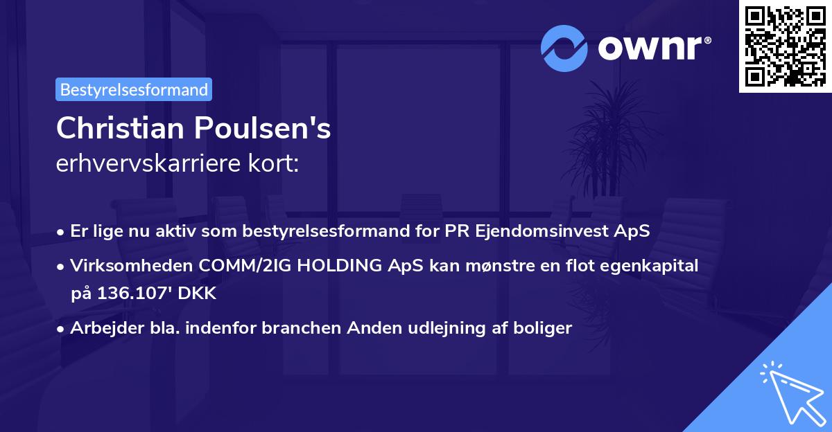 Christian Poulsen's erhvervskarriere kort