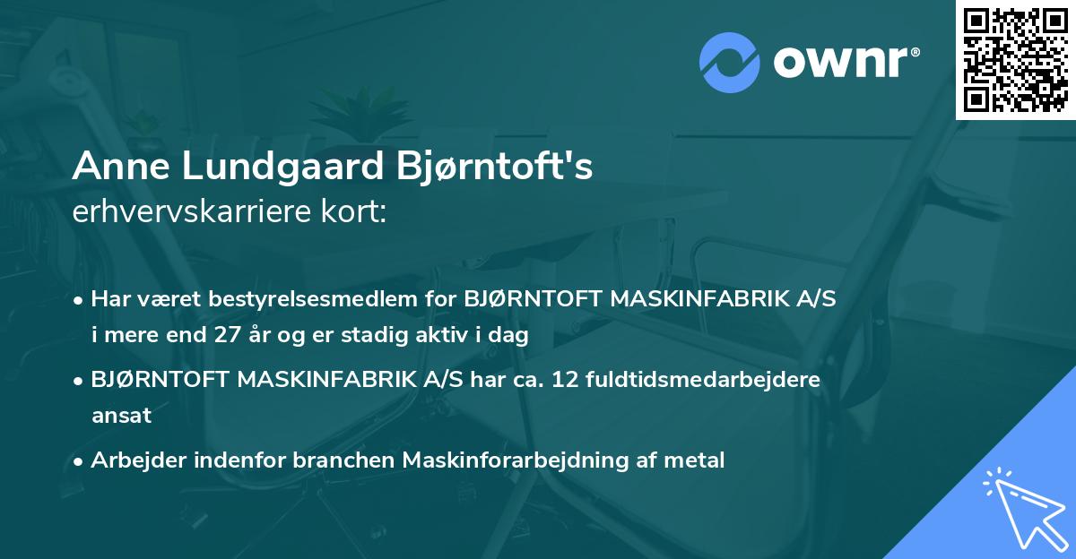 Anne Lundgaard Bjørntoft's erhvervskarriere kort