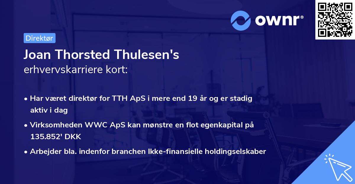 Joan Thorsted Thulesen's erhvervskarriere kort