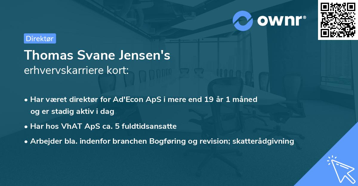 Thomas Svane Jensen's erhvervskarriere kort