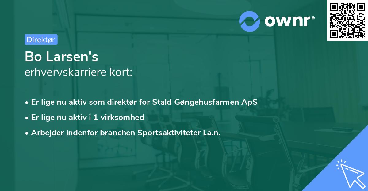 Bo Larsen's erhvervskarriere kort