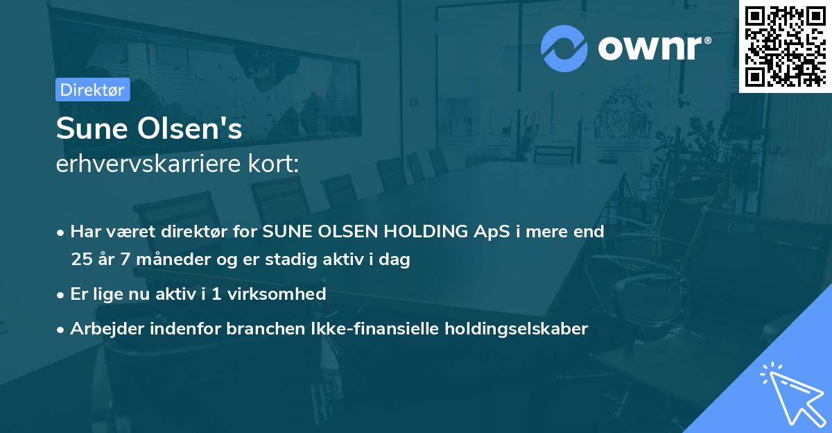 Sune Olsen's erhvervskarriere kort