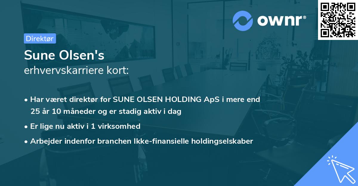 Sune Olsen's erhvervskarriere kort