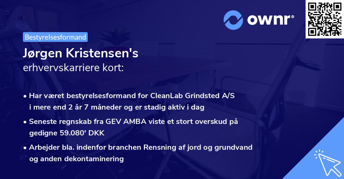 Jørgen Kristensen's erhvervskarriere kort