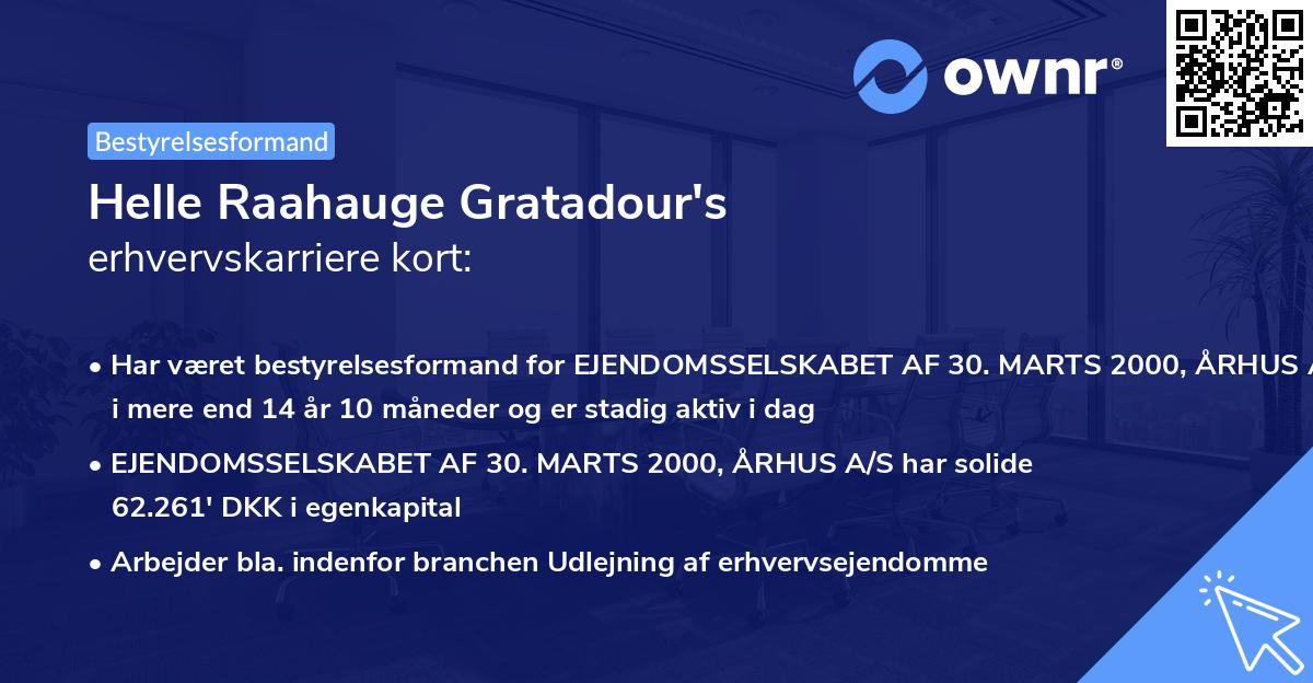 Helle Raahauge Gratadour's erhvervskarriere kort