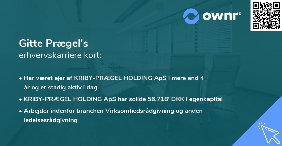 Gitte Prægel's erhvervskarriere kort