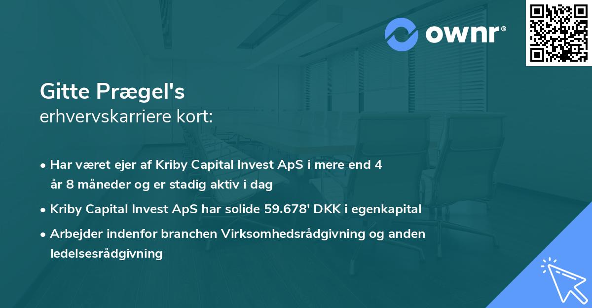 Gitte Prægel's erhvervskarriere kort
