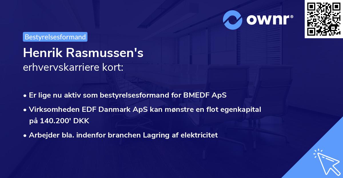 Henrik Rasmussen's erhvervskarriere kort