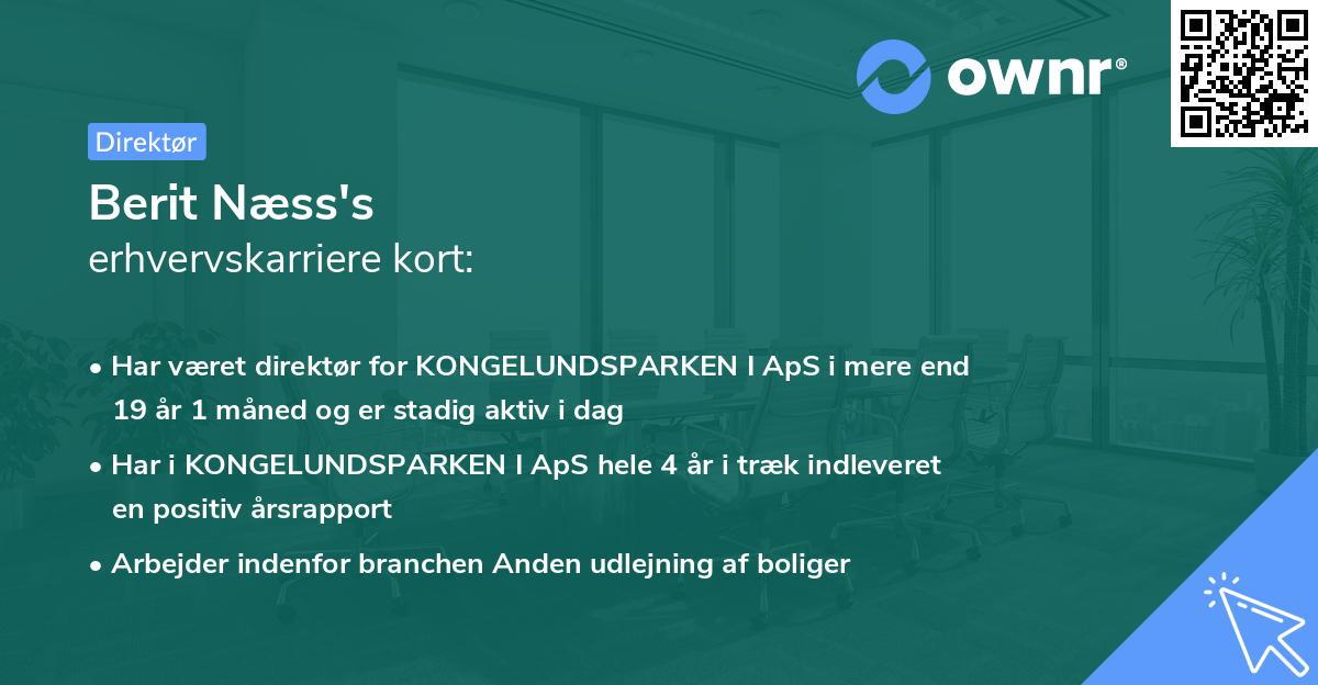 Berit Næss's erhvervskarriere kort