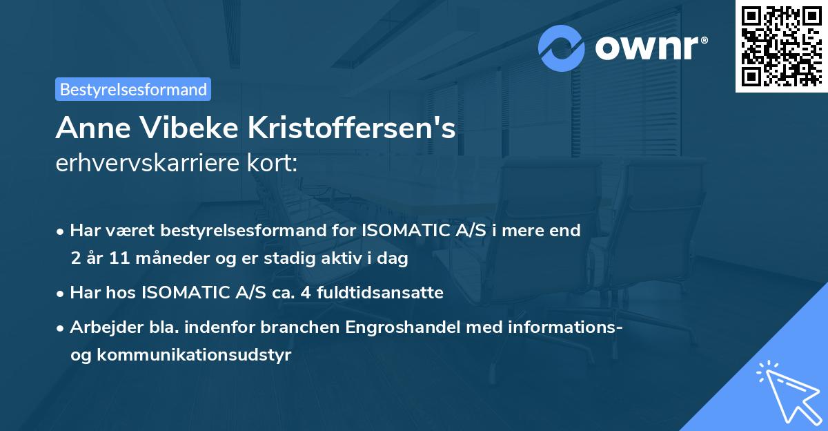 Anne Vibeke Kristoffersen's erhvervskarriere kort