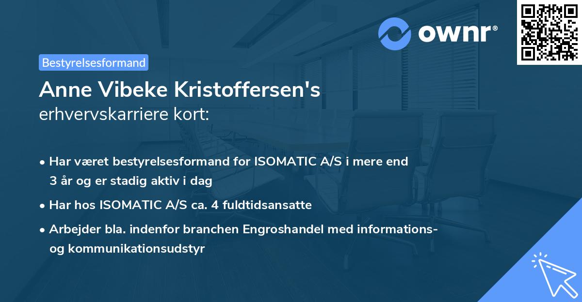 Anne Vibeke Kristoffersen's erhvervskarriere kort