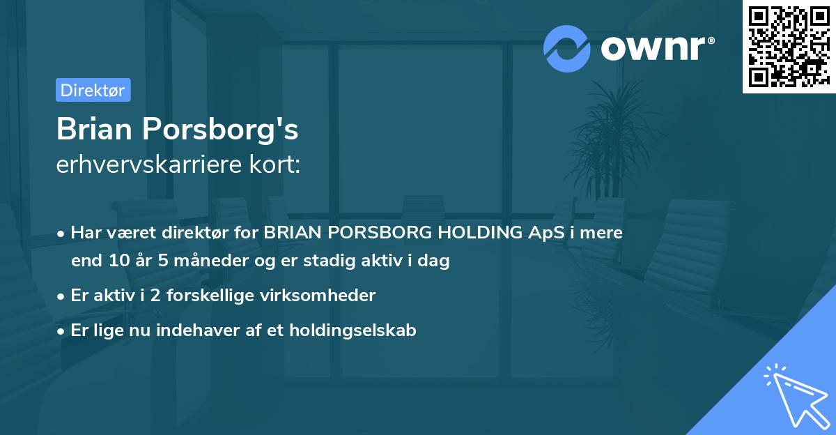 Brian Porsborg's erhvervskarriere kort
