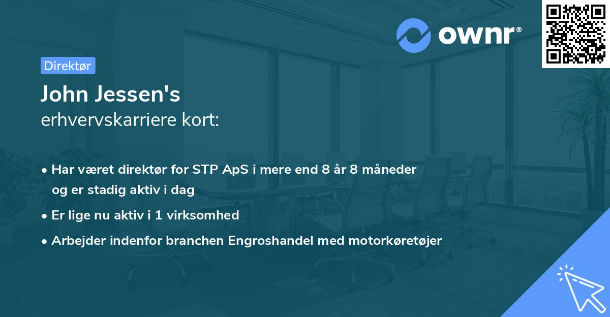 John Jessen's erhvervskarriere kort