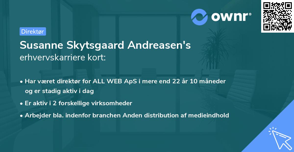 Susanne Skytsgaard Andreasen's erhvervskarriere kort