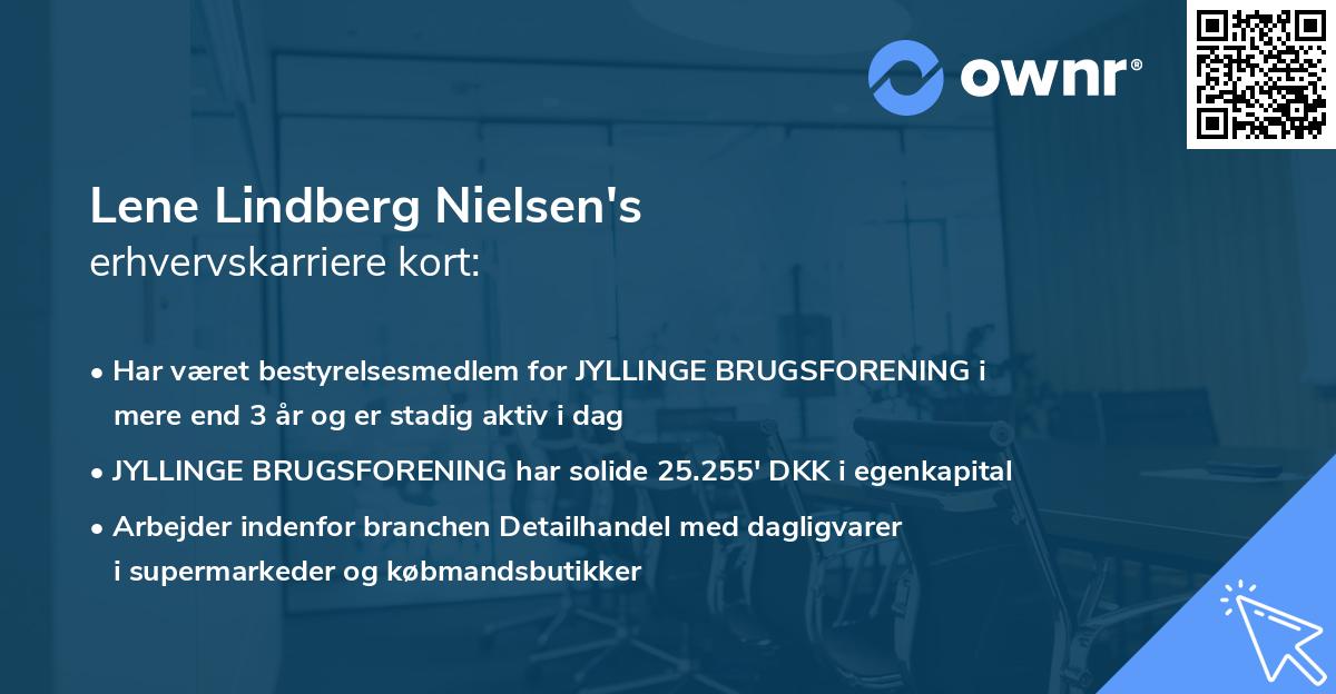 Lene Lindberg Nielsen's erhvervskarriere kort