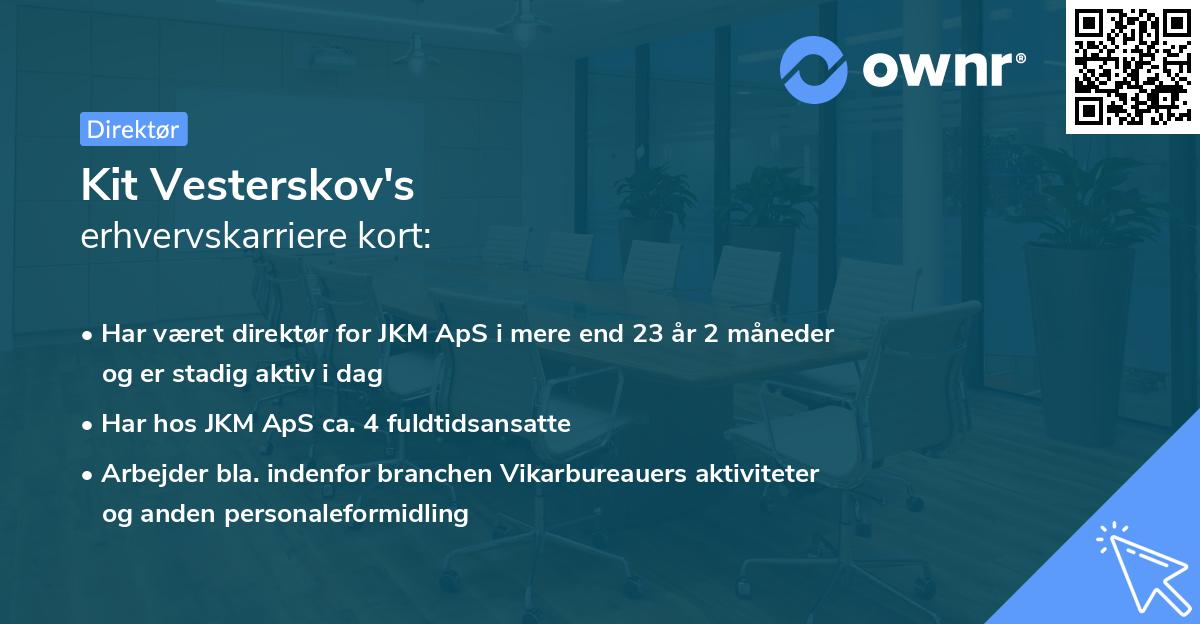 Kit Vesterskov's erhvervskarriere kort