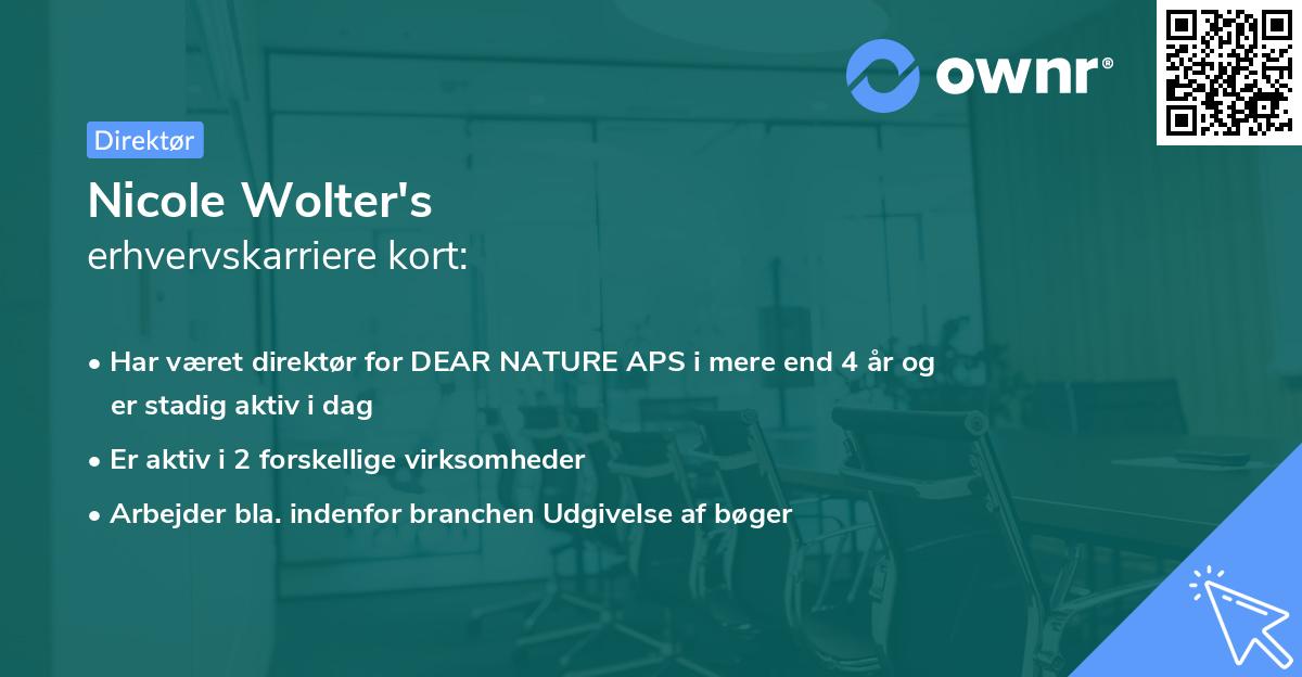 Nicole Wolter's erhvervskarriere kort