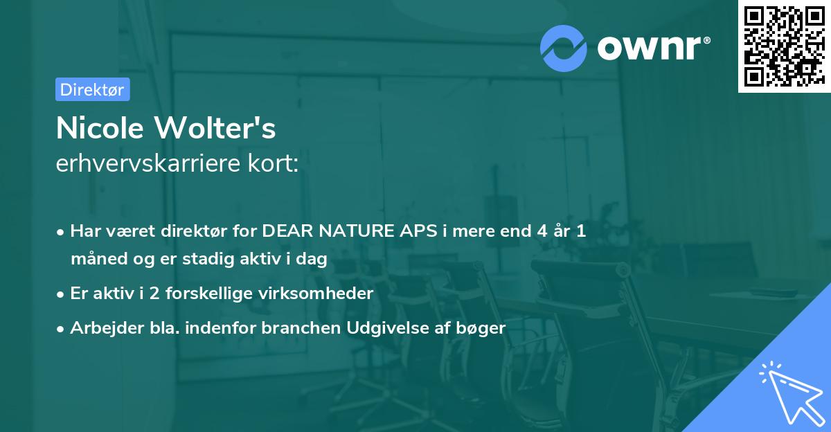 Nicole Wolter's erhvervskarriere kort