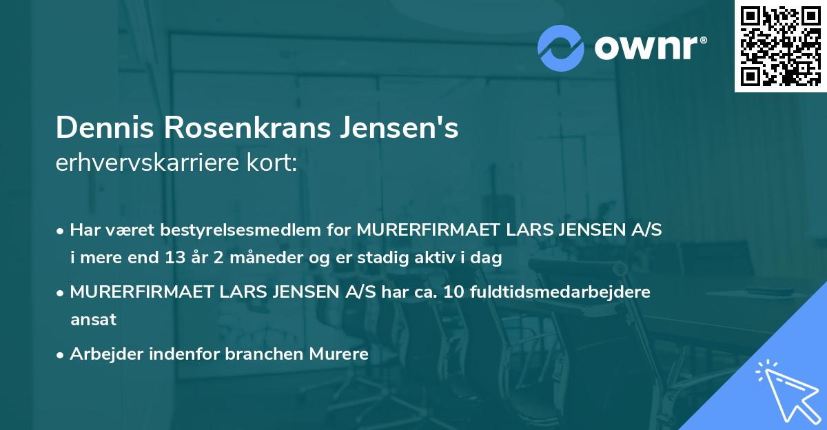 Dennis Rosenkrans Jensen's erhvervskarriere kort