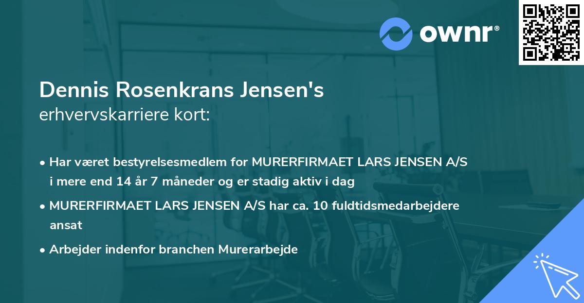 Dennis Rosenkrans Jensen's erhvervskarriere kort