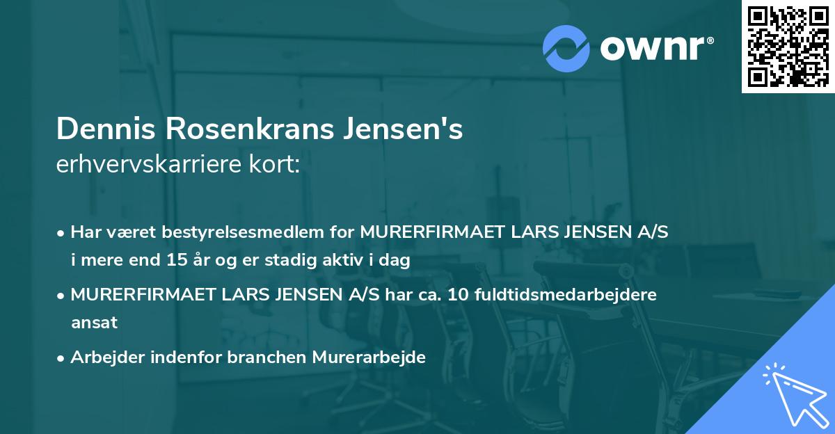 Dennis Rosenkrans Jensen's erhvervskarriere kort