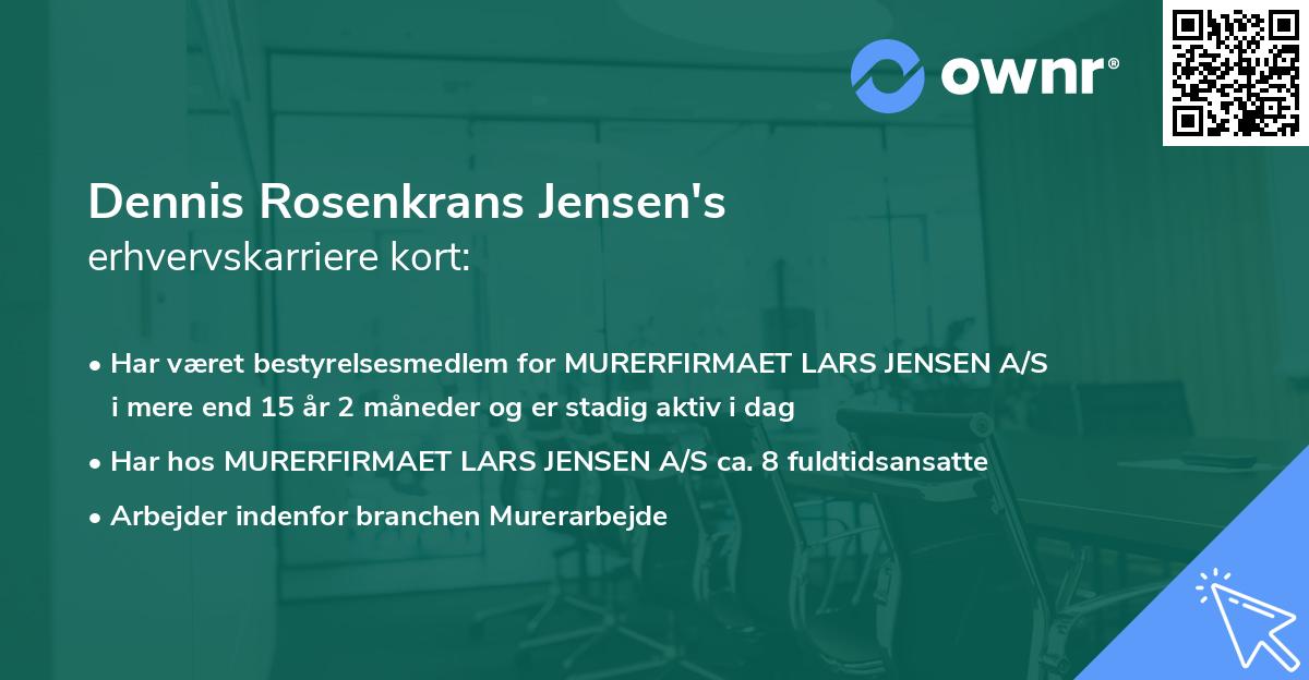 Dennis Rosenkrans Jensen's erhvervskarriere kort